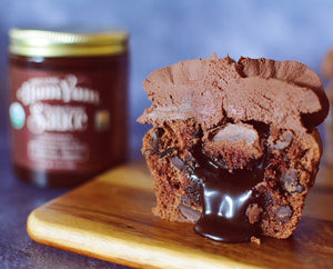 HumYum Chocolate Sauce Filled, Double Chocolate muffins with Whipped Chocolate Ganache