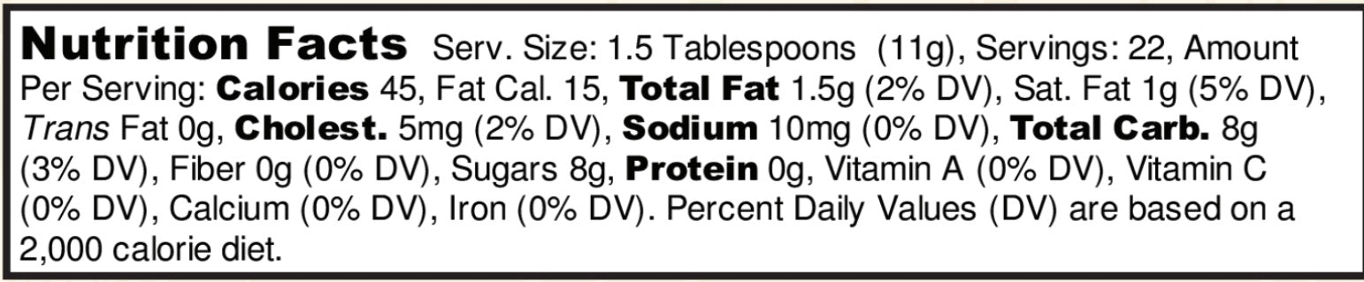 Chefs caramel nutrition facts 